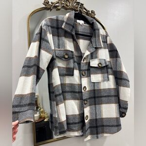 Apricot Checkered Wool Blend Jacket